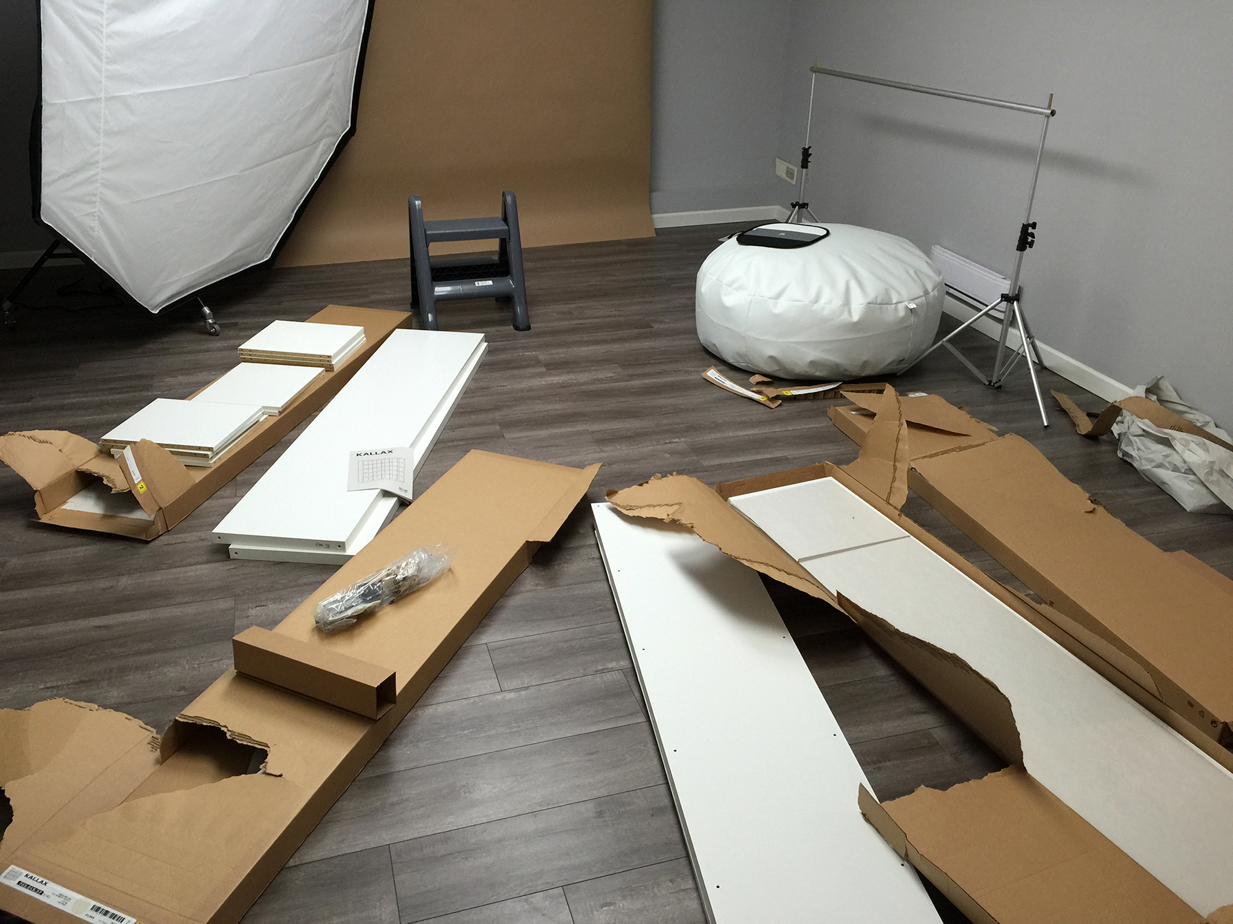 photography studio 2016, Vancouver bc full of boxes