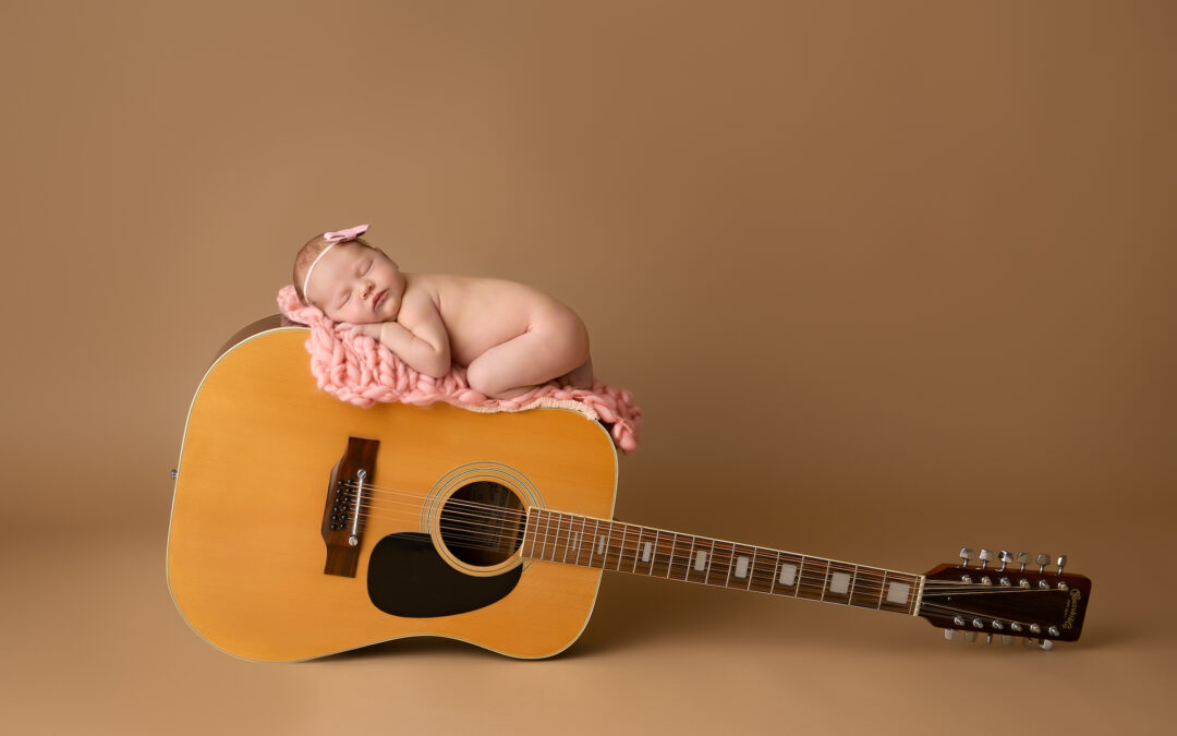 Calgary AB Newborn Photographer on a Guitar | Kennedy