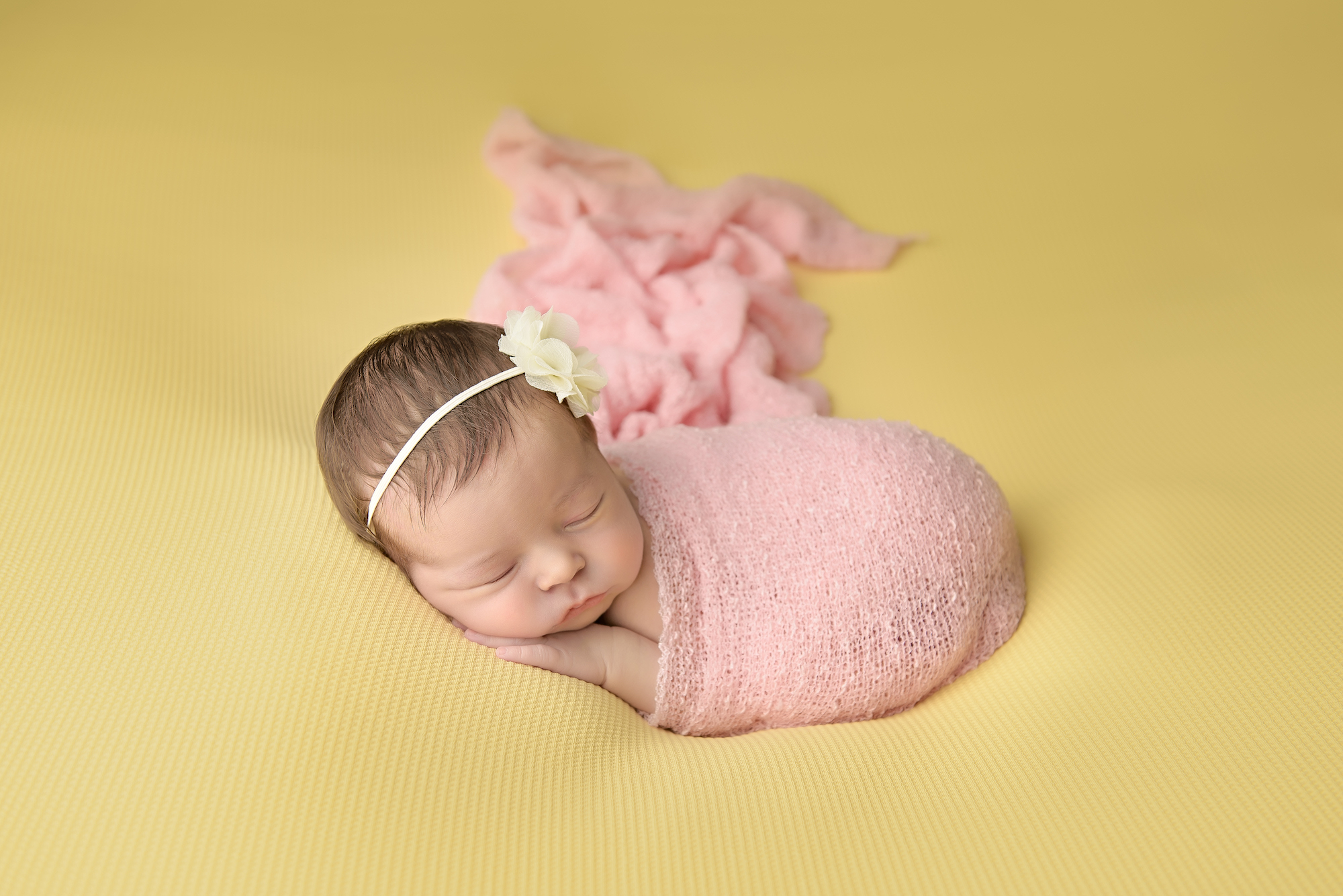 Calgary Newborn Photography Pink And Yellow