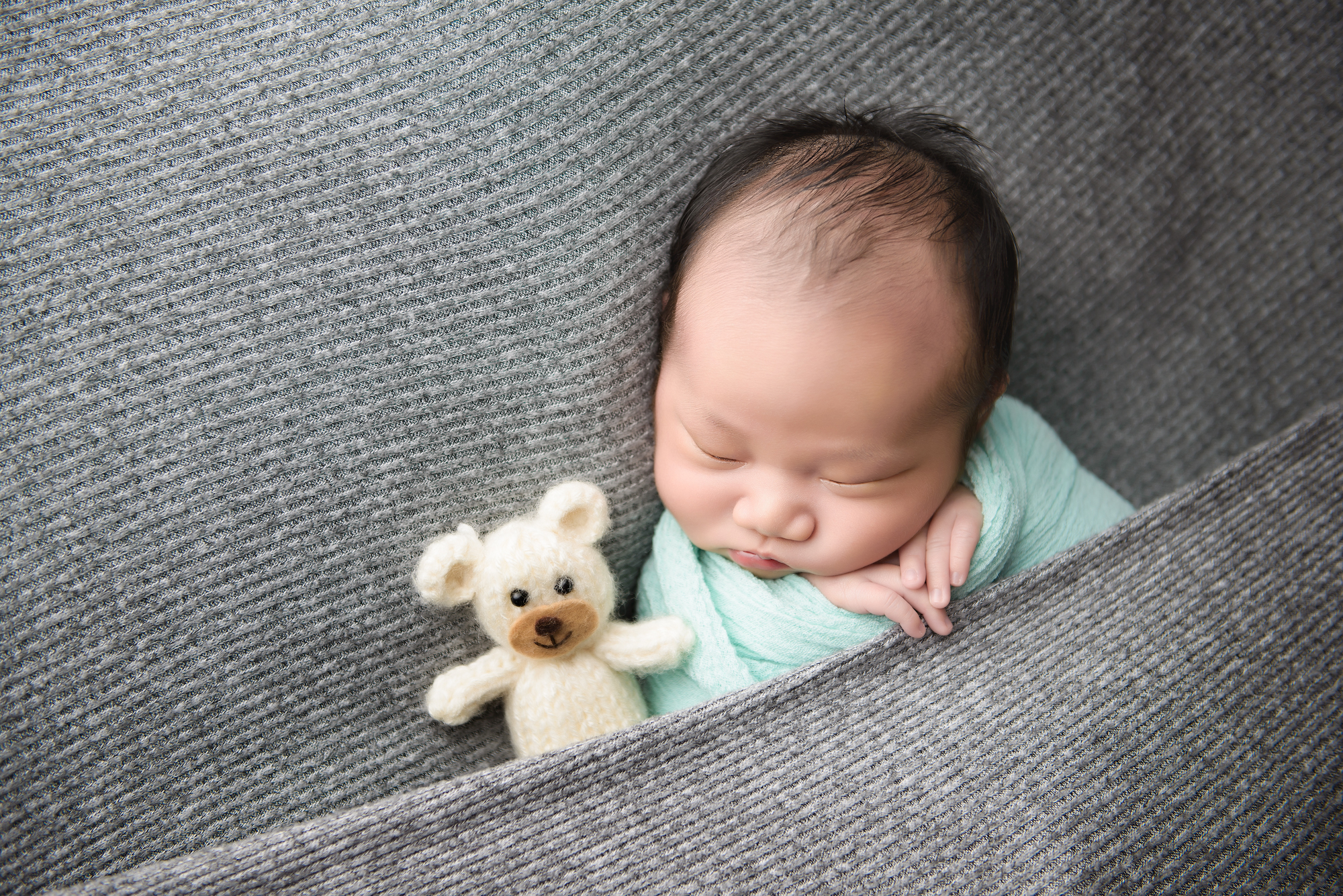 Newborn Baby With Teddy Bear
