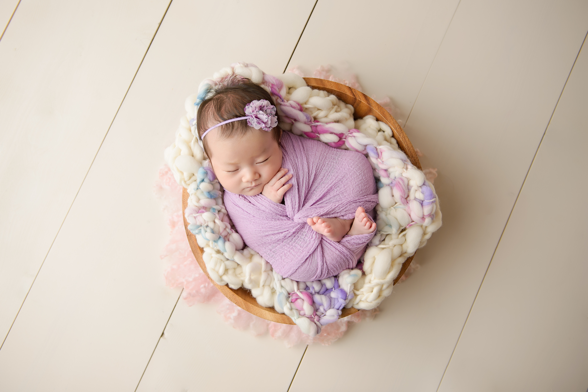 Newborn Photography Calgary Purple White Bowl