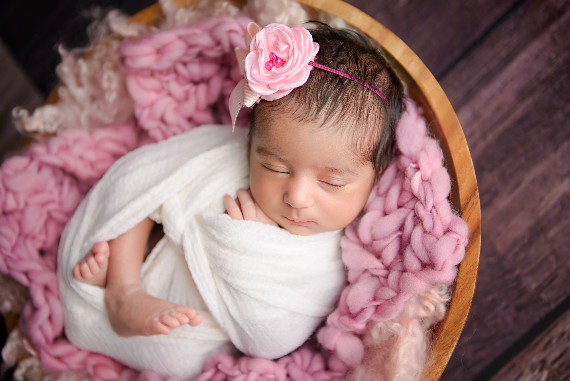 Newborn Photography Pink On Bowl
