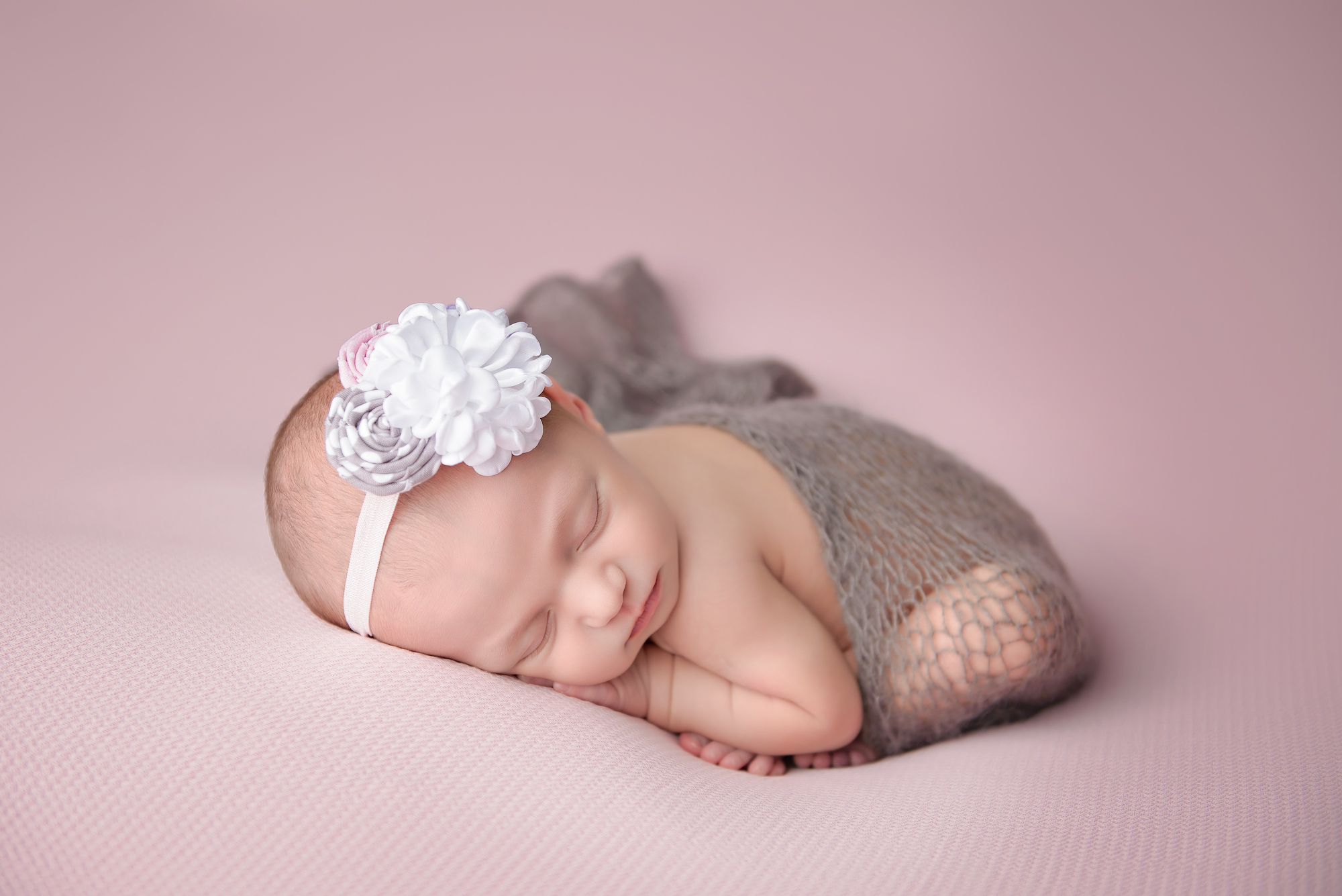 Calgary Newborn Photographer Pink Backdrop