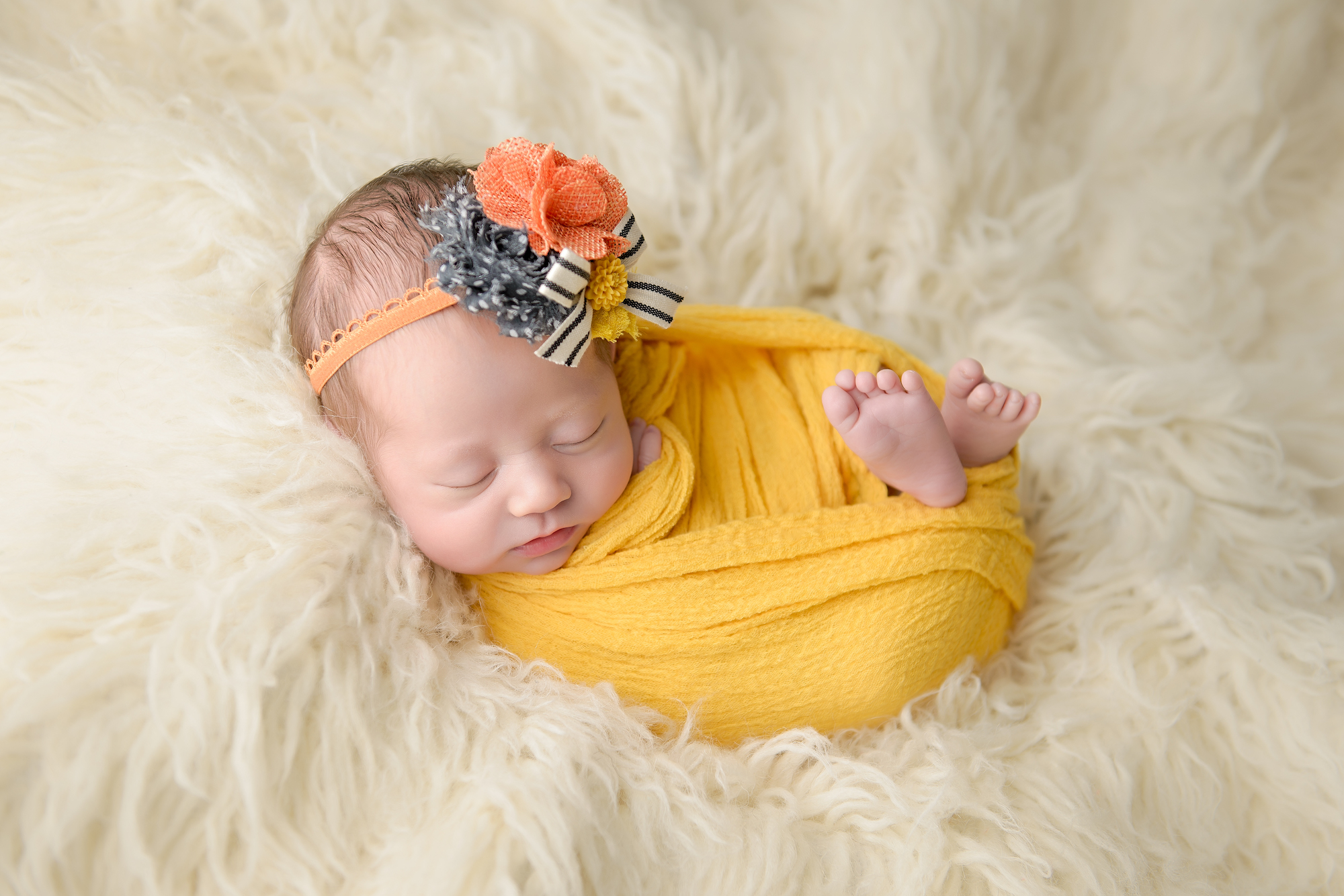Calgary Newborn Photographer Yellow Wrap