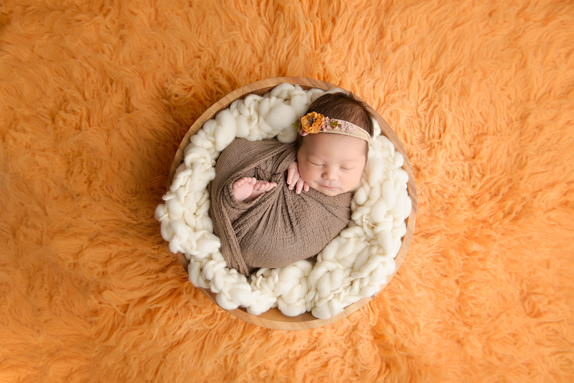 Newborn Photography Baby Orange Backdrop