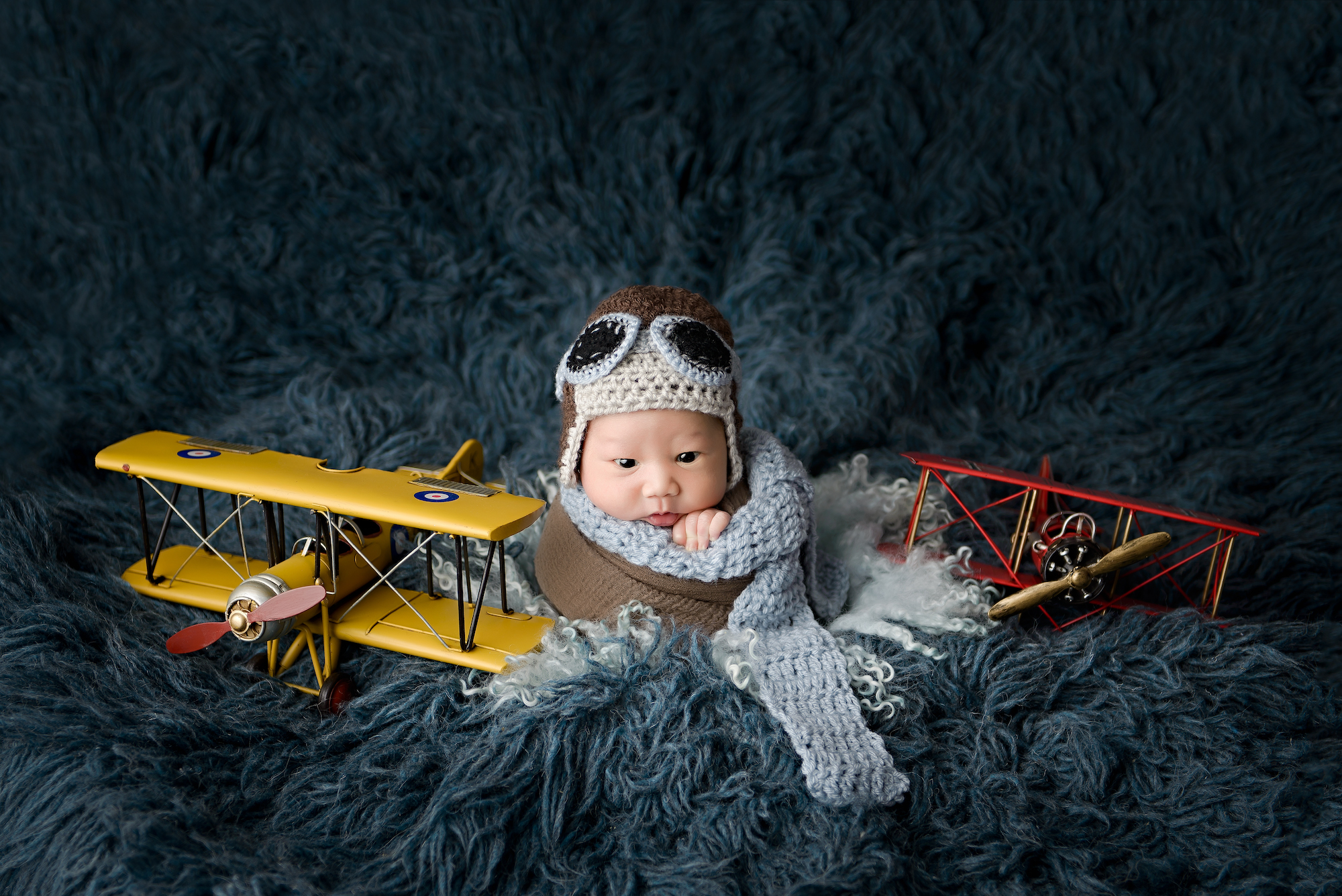 Calgary Newborn Photographer Airplane Theme