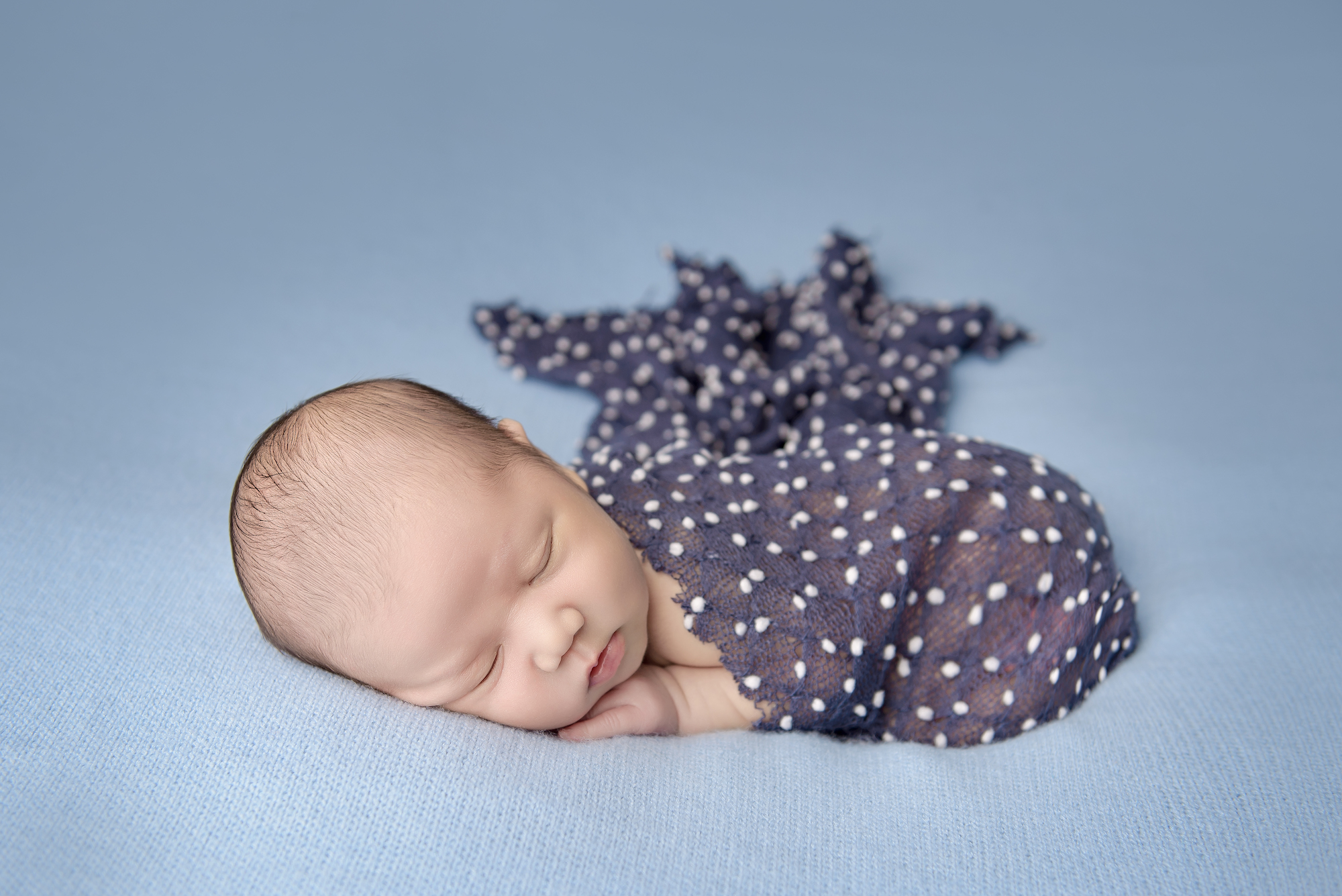 Calgary Newborn Photographer Blue Wrap