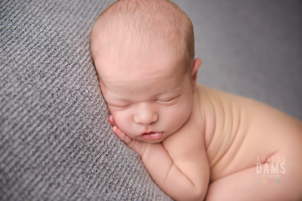Amanda Dams Newborn Photography Grey Blanket