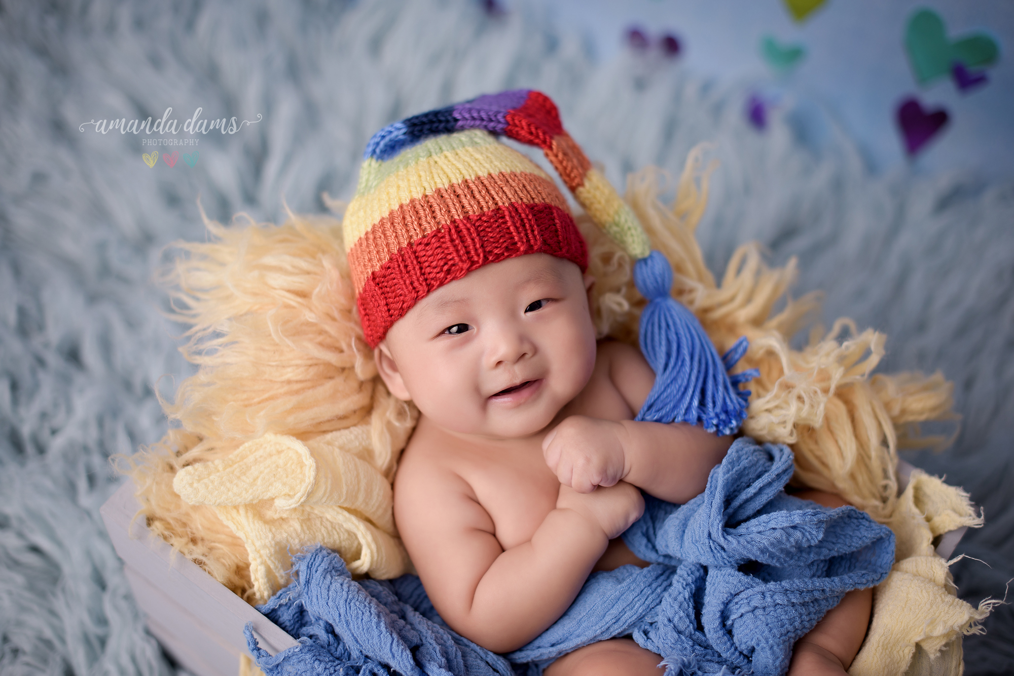 Baby Photography Calgary Amanda Dams Photography Baby Wearing Rainbow Hat