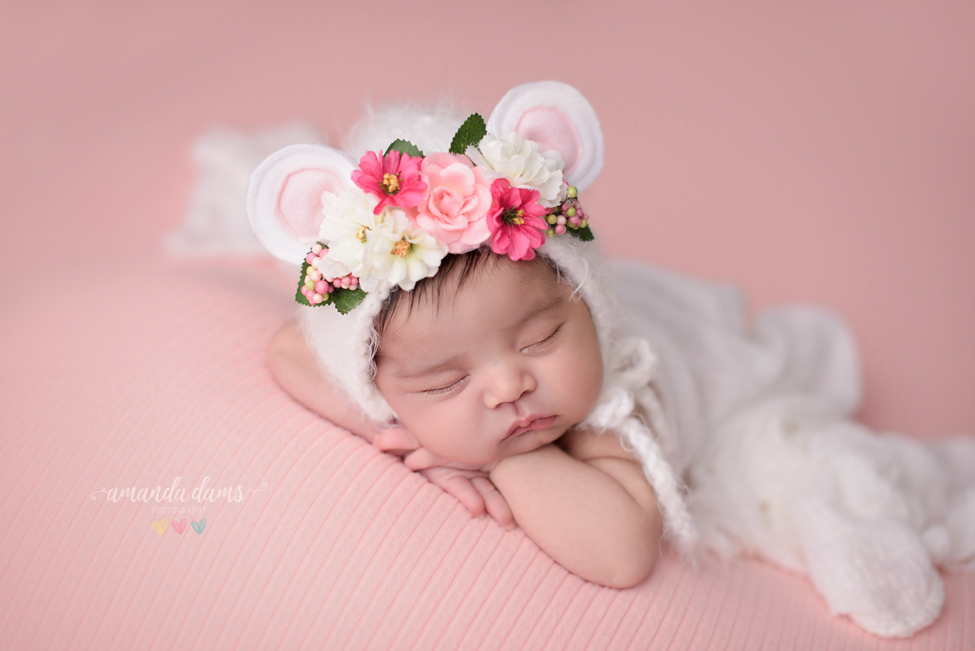 Newborn Photography Calgary Amanda Dams Photography Baby Amara Wearing Cute Headband