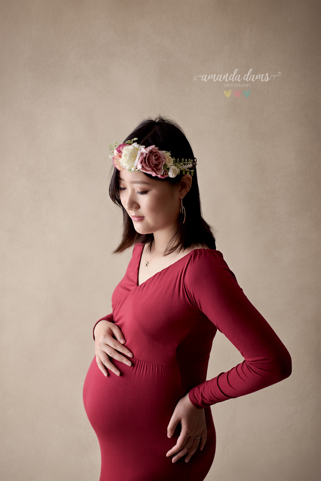 Maternity Photography Calgary Amanda Dams Photography Red Dress Mimo 5