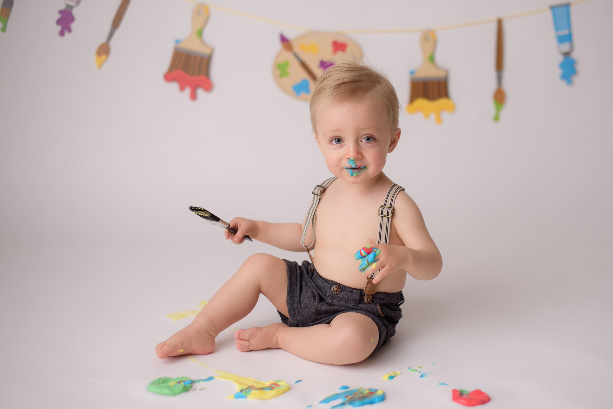 Baby Photography Lucas Paint Session Cake Smash Photography Alternative 3