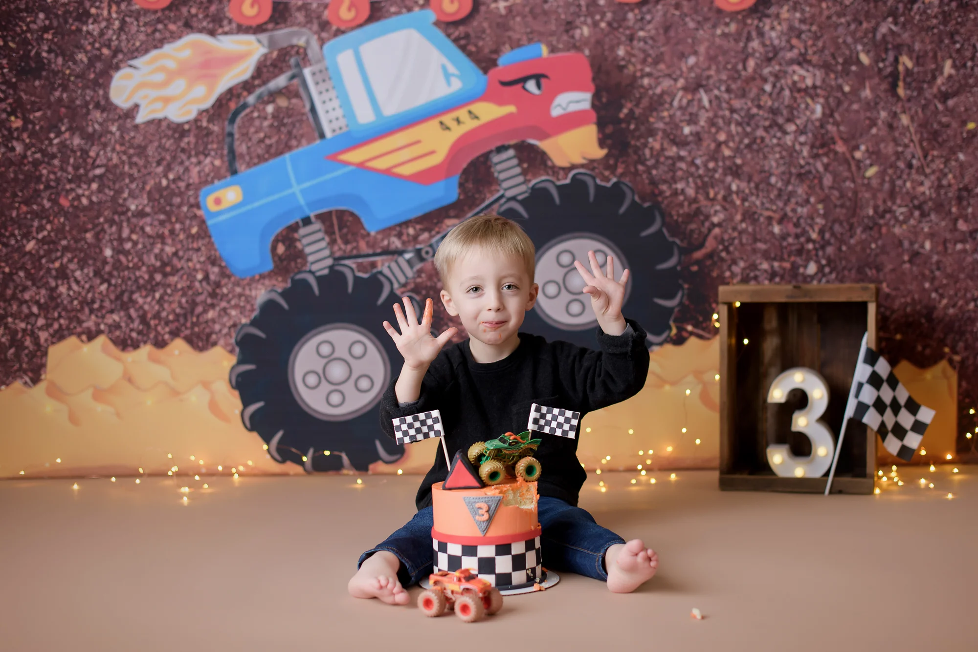 amanda dams photography cake smash monster truck