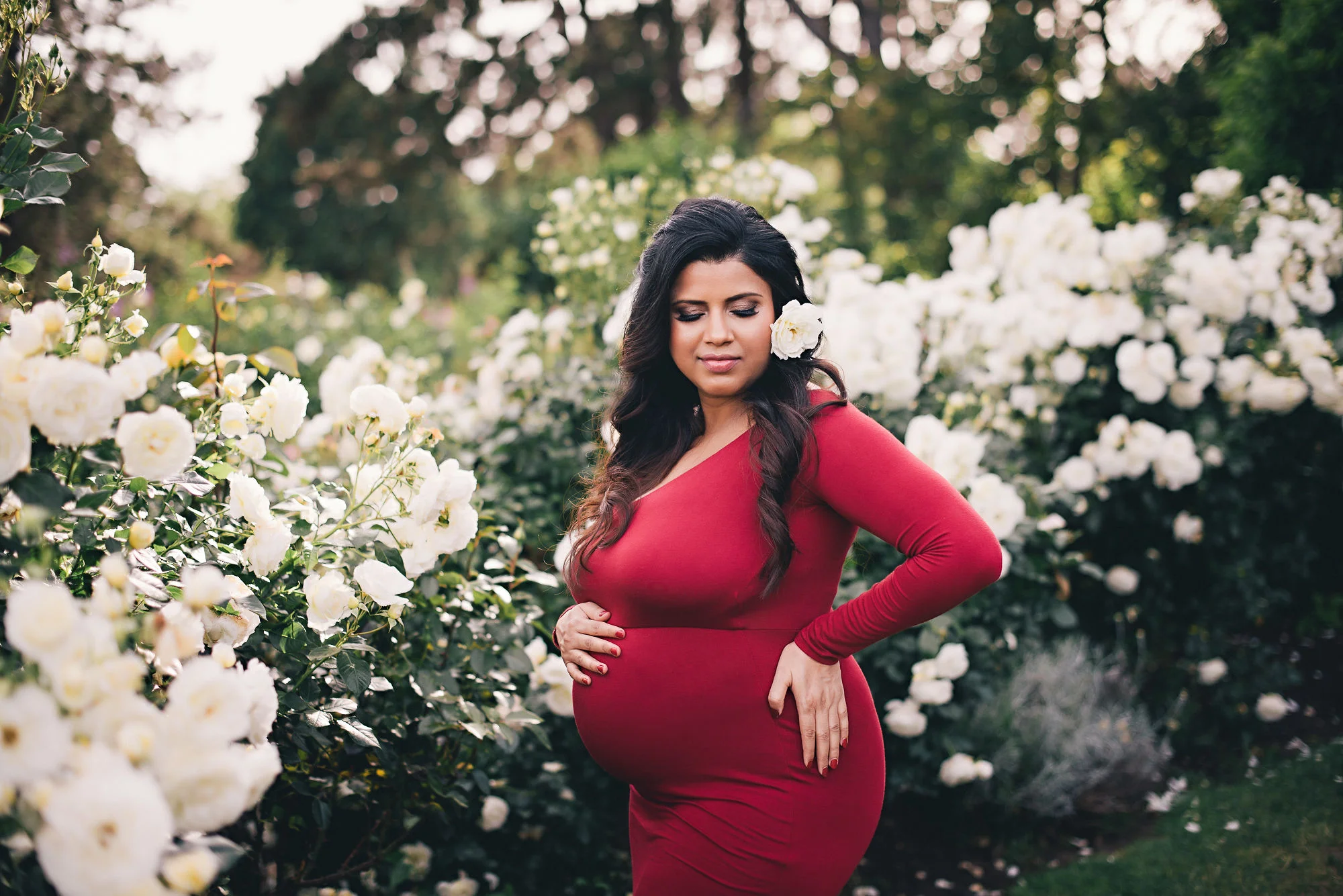 Creek Maternity Portraits at Media