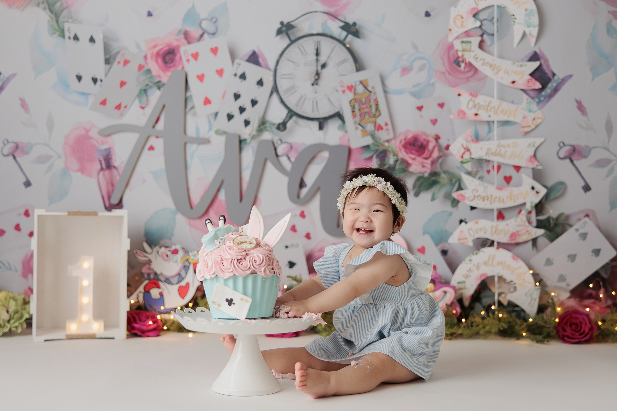 Amanda Dams Photography Cake Smash Alice In Wonderland Theme