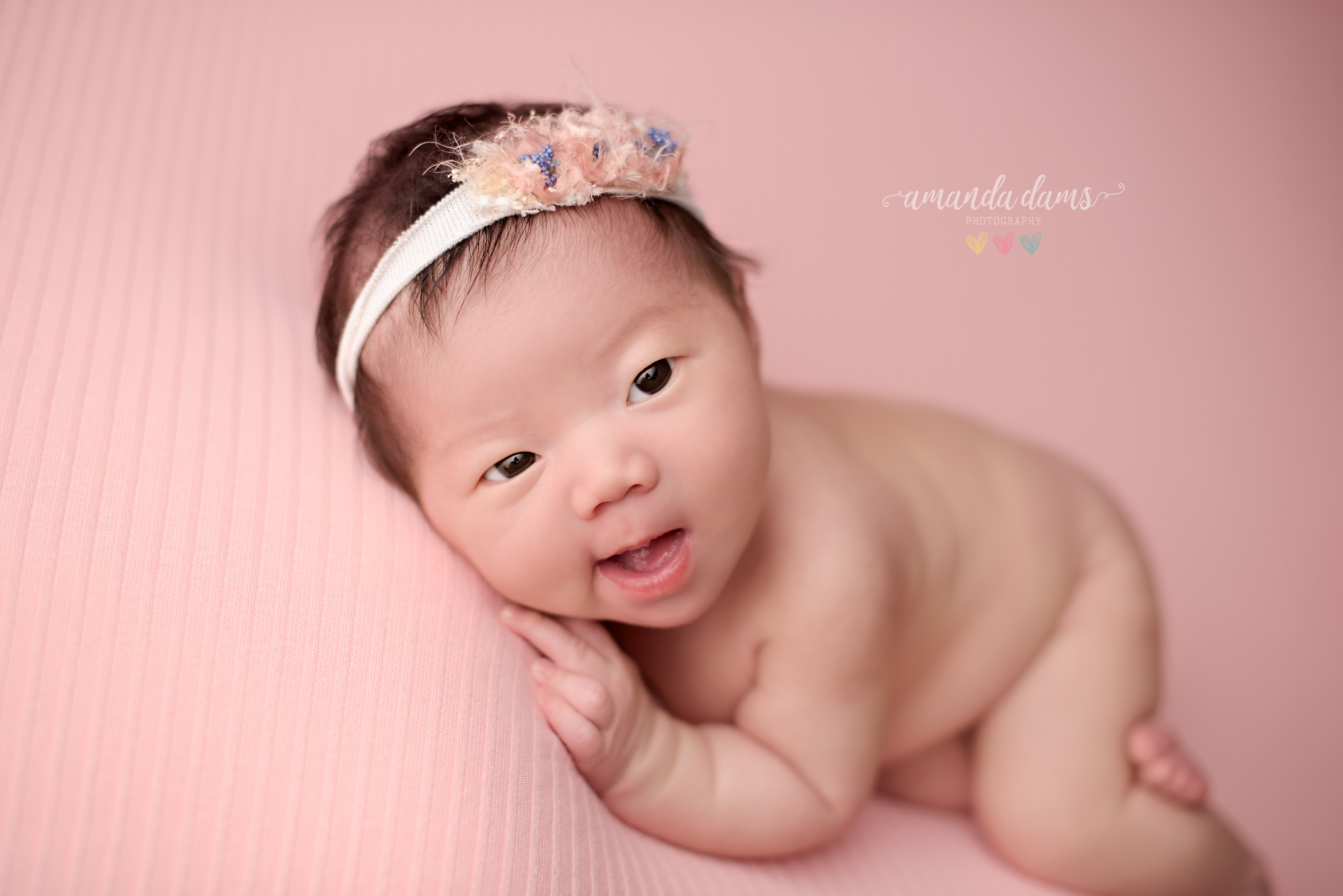 Newborn Photography Calgary Newborn Smiling Headband
