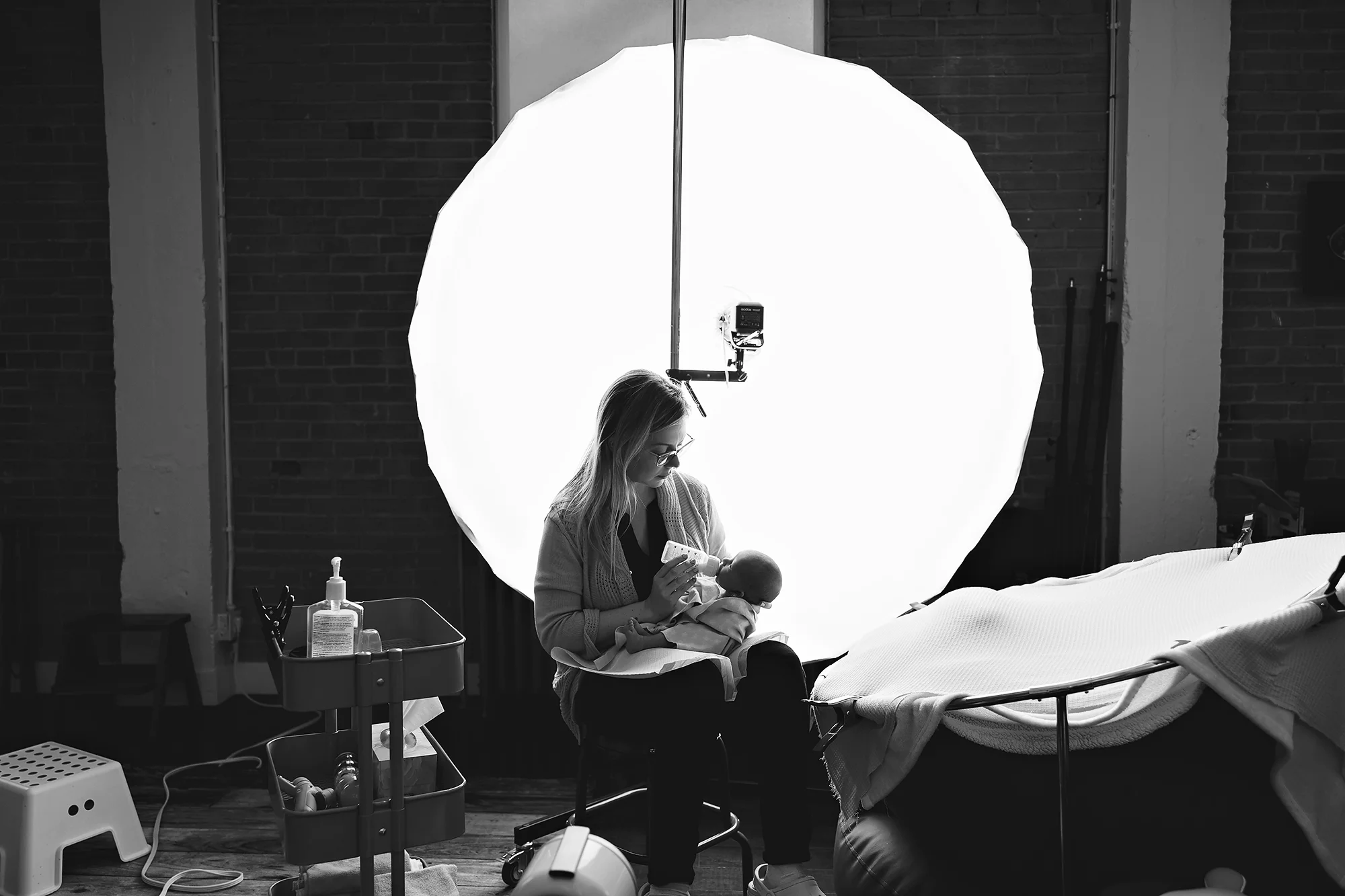 Behind The Scenes Newborn Photo Session Amanda Dams Bw Low