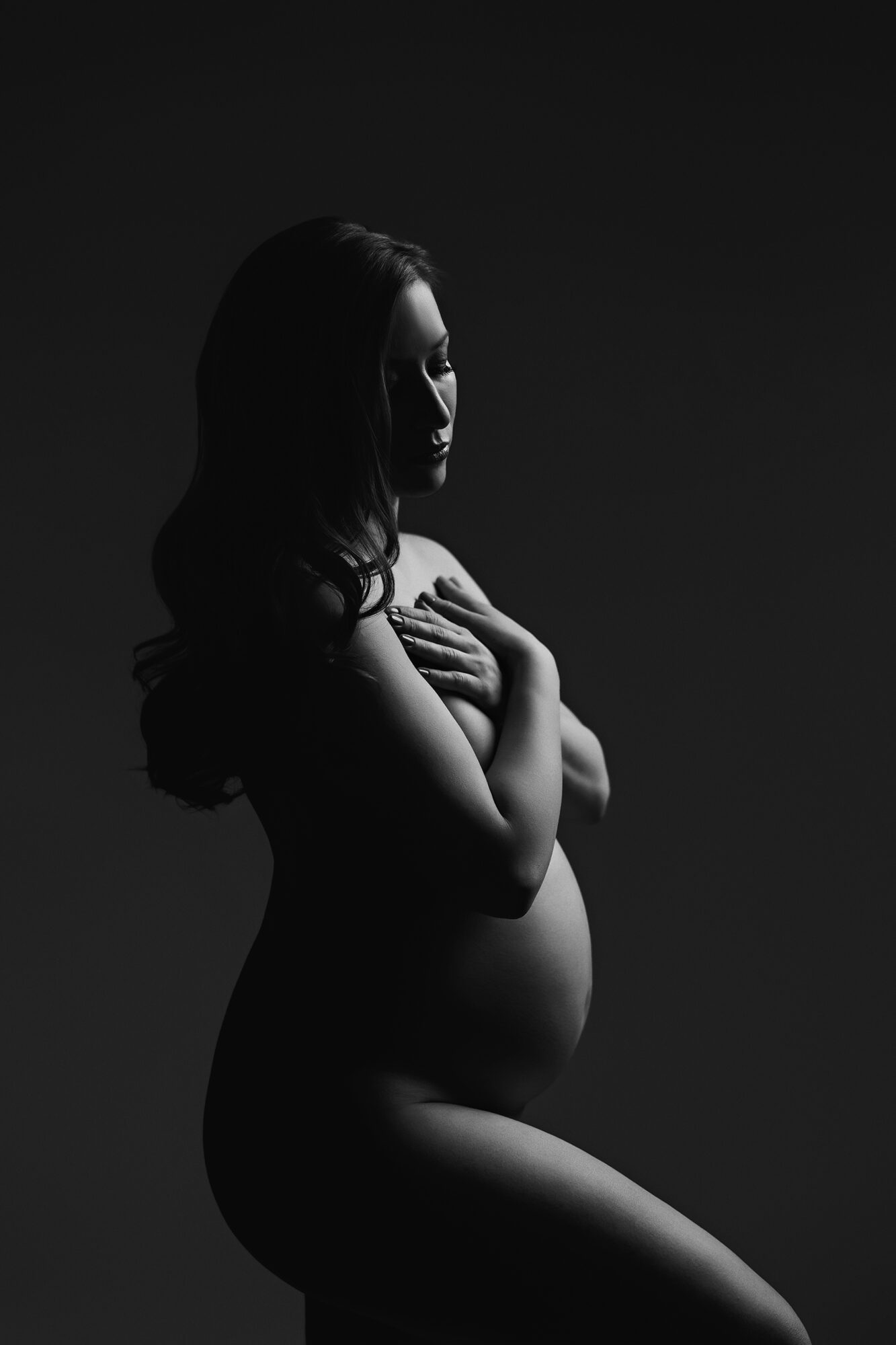 Maternity nude black and white in Calgary by Amanda Dams Photography Maternity nude black and white in Calgary by Amanda Dams Photography