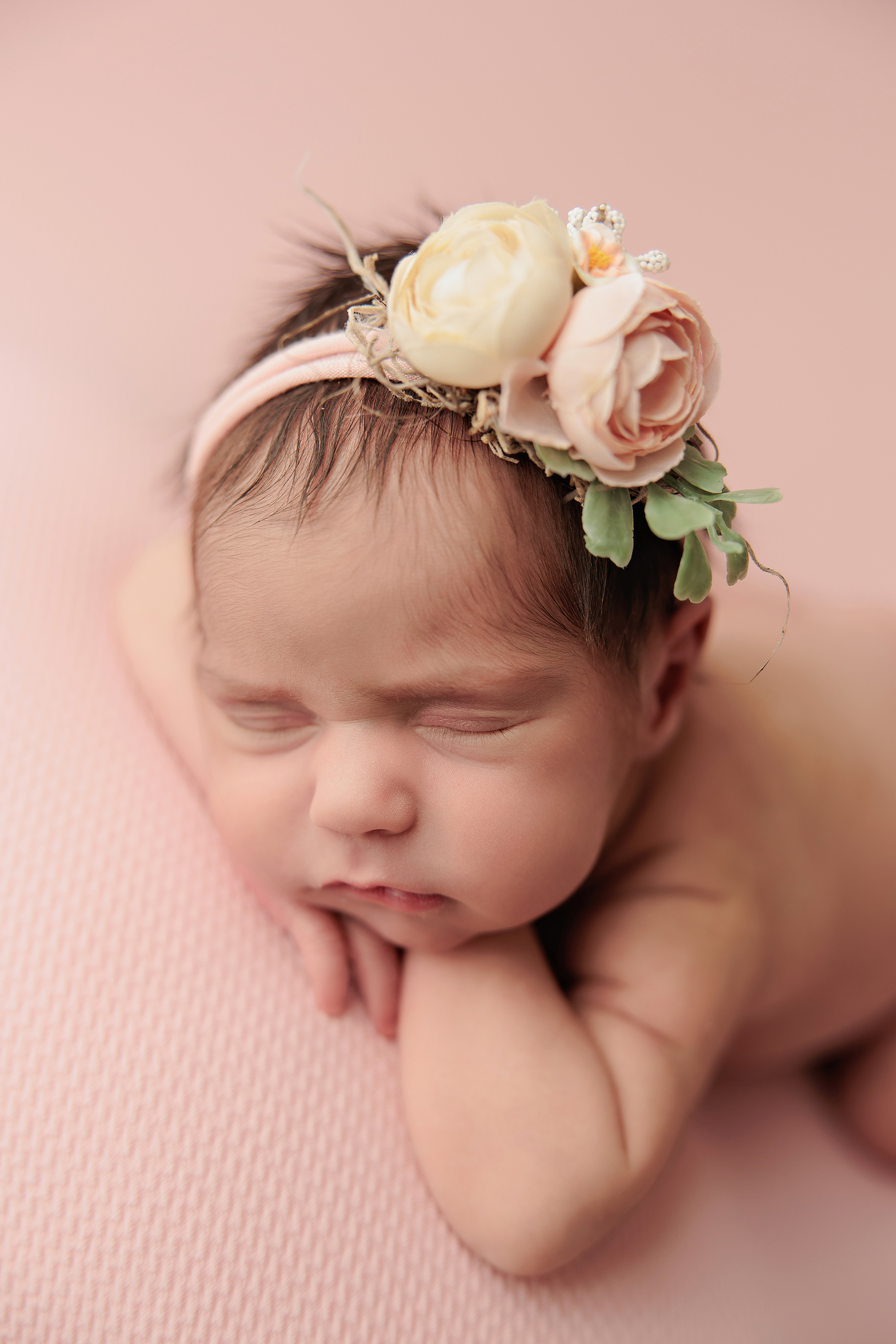 newborn photo using softbox light