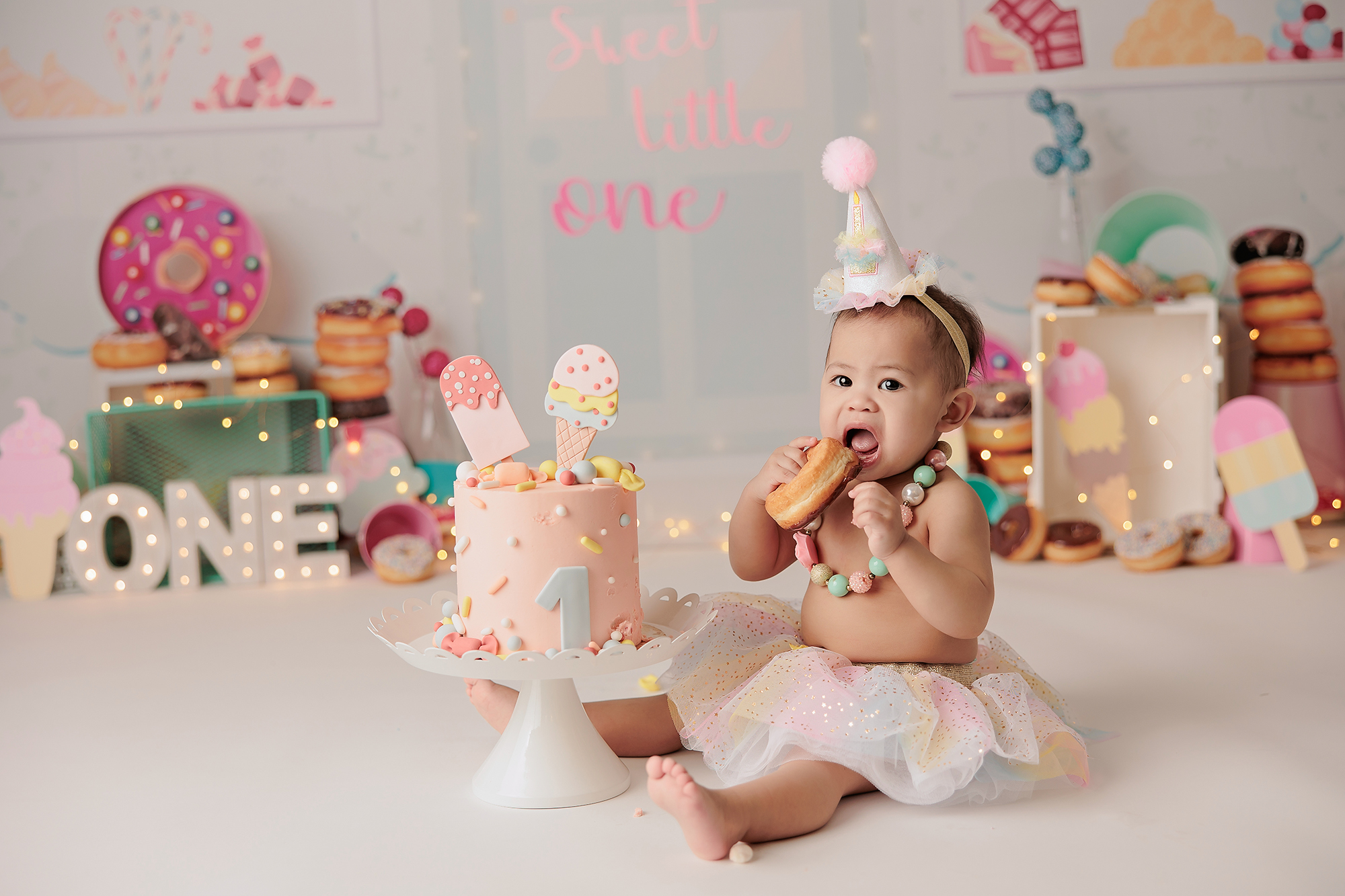 ice cream theme cake smash photoshoot in Calgary
